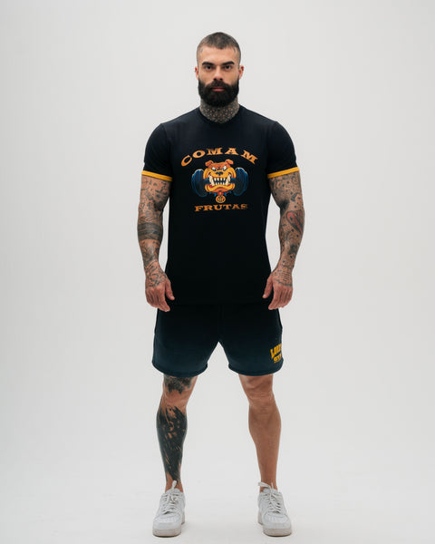Camiseta Slim Fit Treino Preto Bulldog