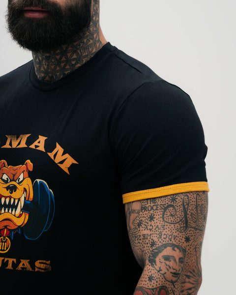 Camiseta Slim Fit Treino Preto Bulldog