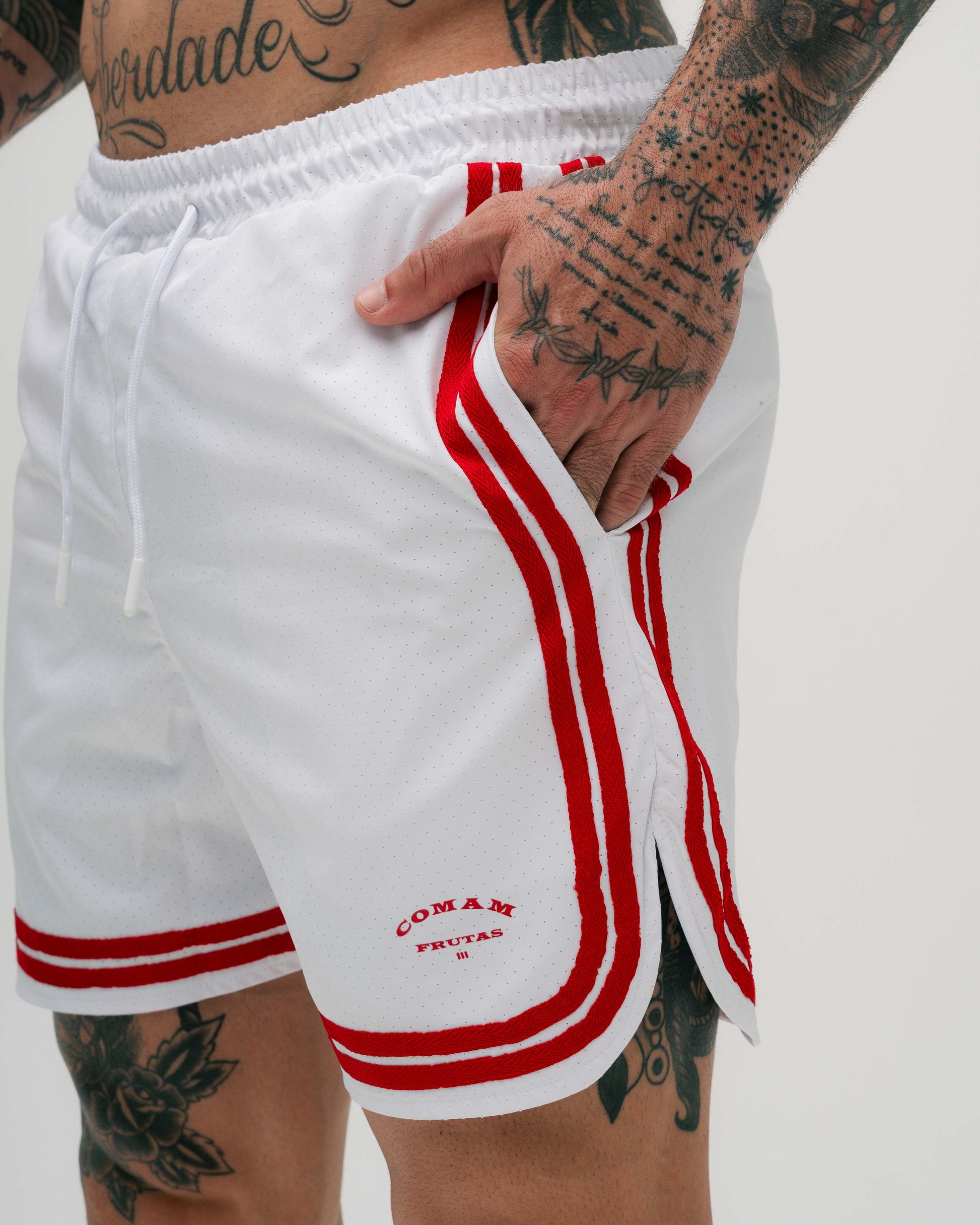 Shorts Curto de Tactel Classic Branco Lord's Gym