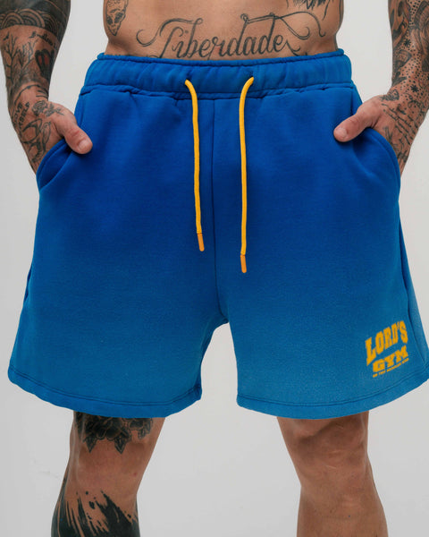 Shorts Curto de Moletinho Estonado Azul Gold's Gym