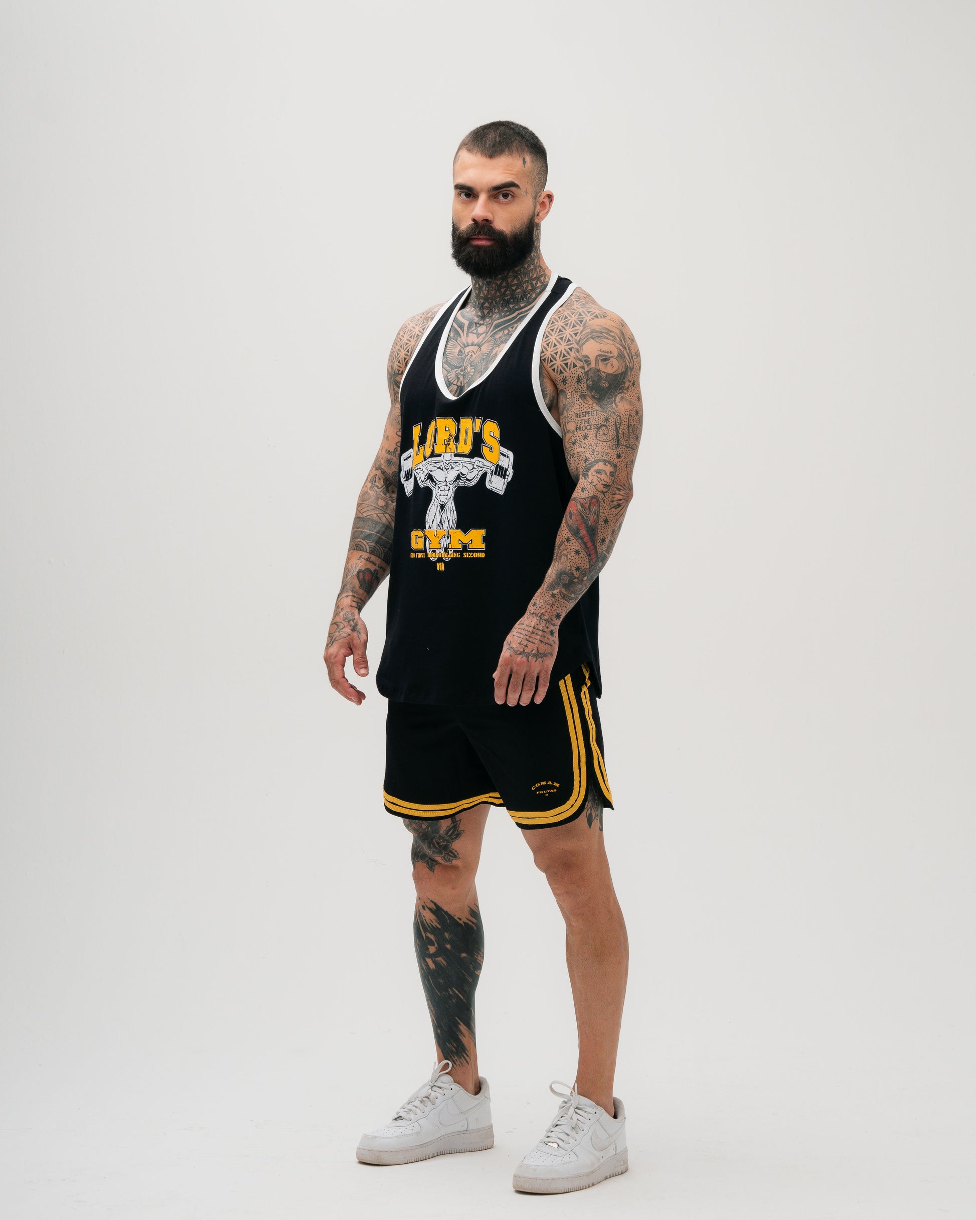 Regata Wide Preto Comam Frutas Lord's Gym