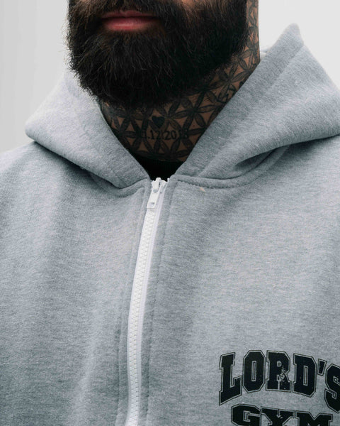 Jaqueta de Moletom Oversized Mescla Cinza Lord's Gym