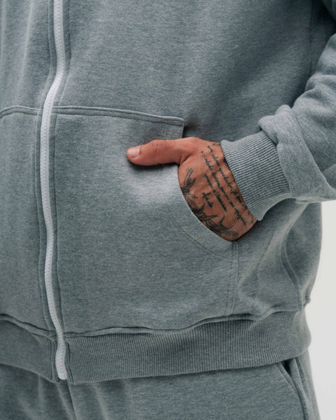 Jaqueta de Moletom Oversized Mescla Cinza Lord's Gym