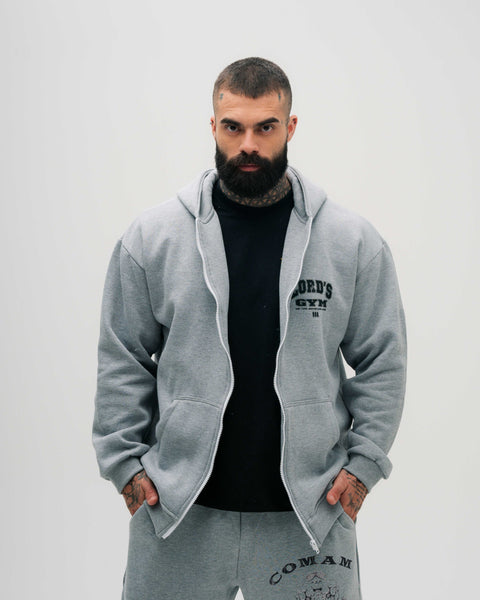 Jaqueta de Moletom Oversized Mescla Cinza Lord's Gym