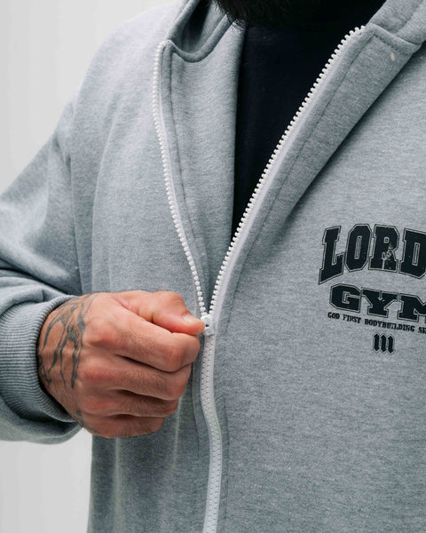 Jaqueta de Moletom Oversized Mescla Cinza Lord's Gym