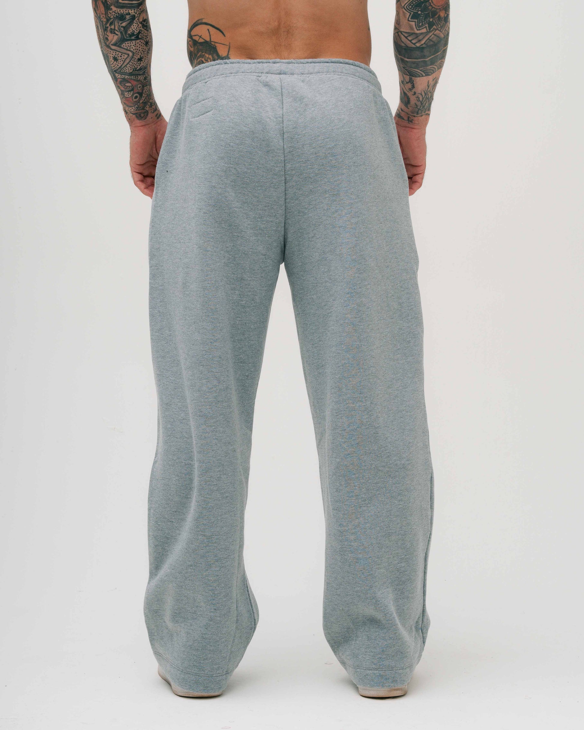 Calça de Moletom Oversized Reta Mescla Cinza Lord's Gym