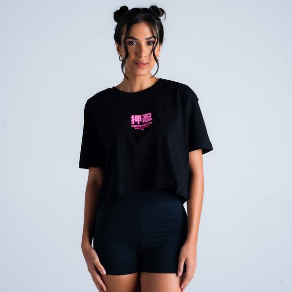 Cropped Oversized Comam Frutas Preto