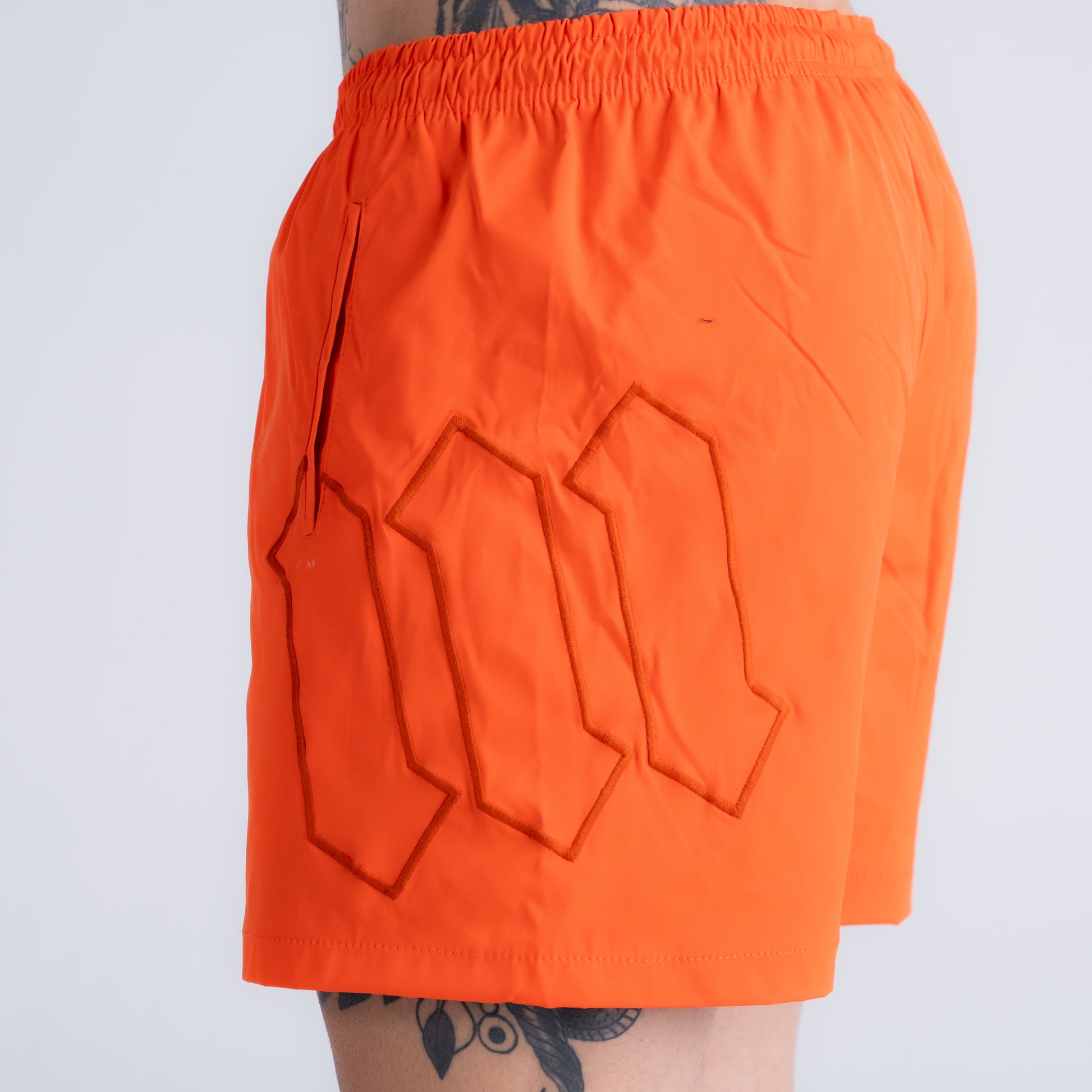 Shorts de Tactel Mith Nation Embroidery Laranja