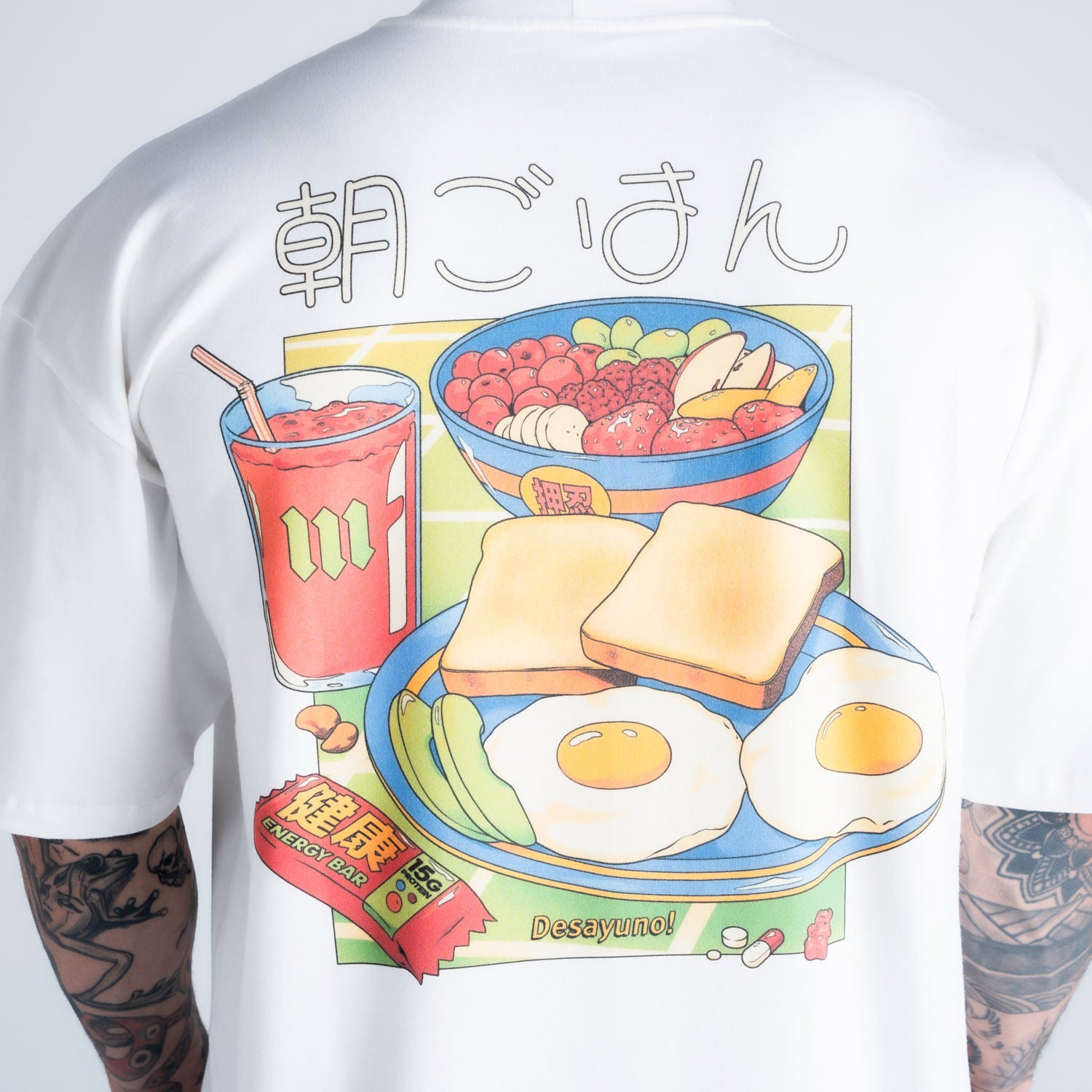 Camiseta Oversized Comam Frutas Desayuno Off White