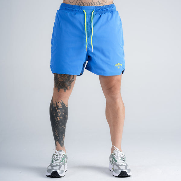 Shorts Curto Tactel Comam Frutas Azul