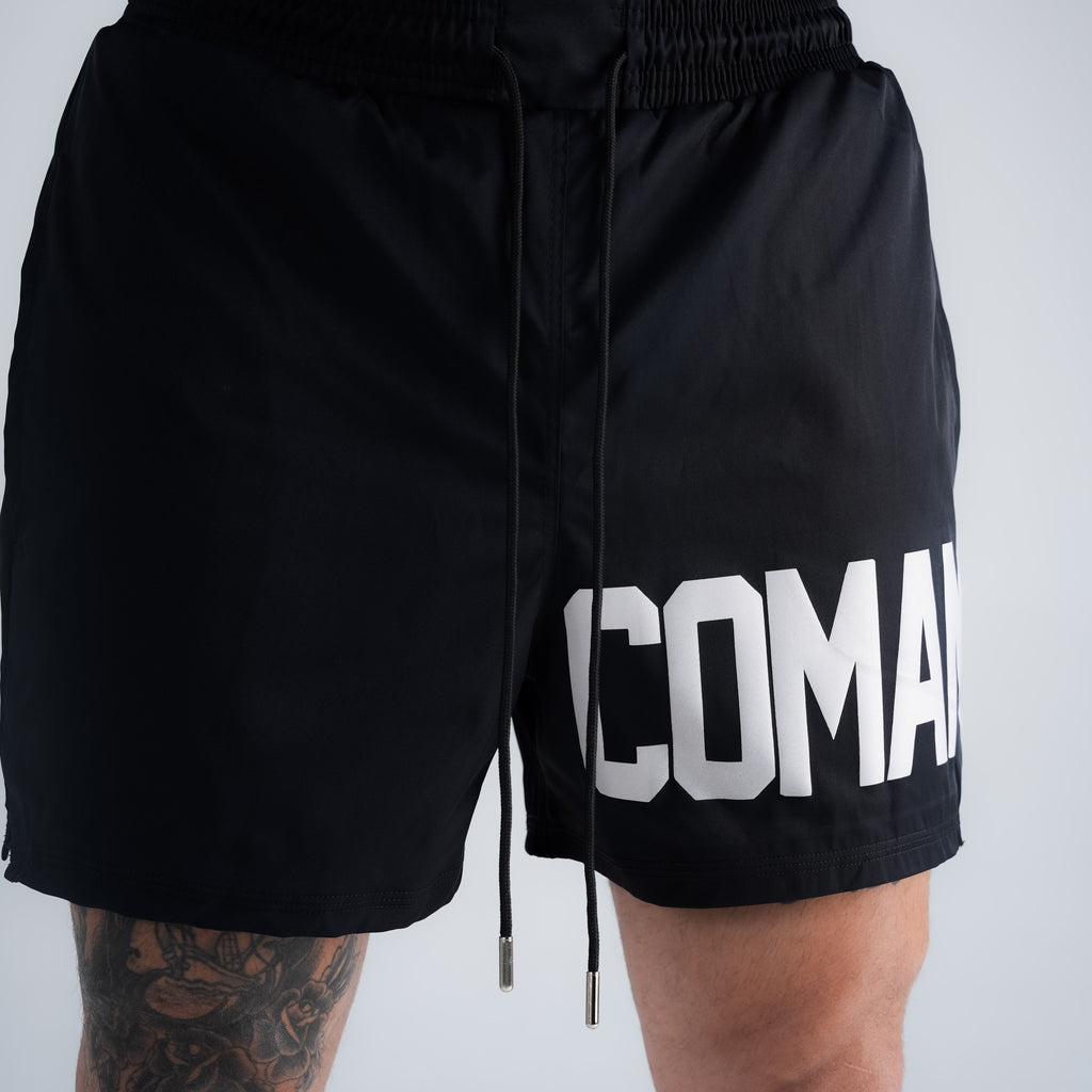Shorts Curto Tactel Comam Frutas Write Preto