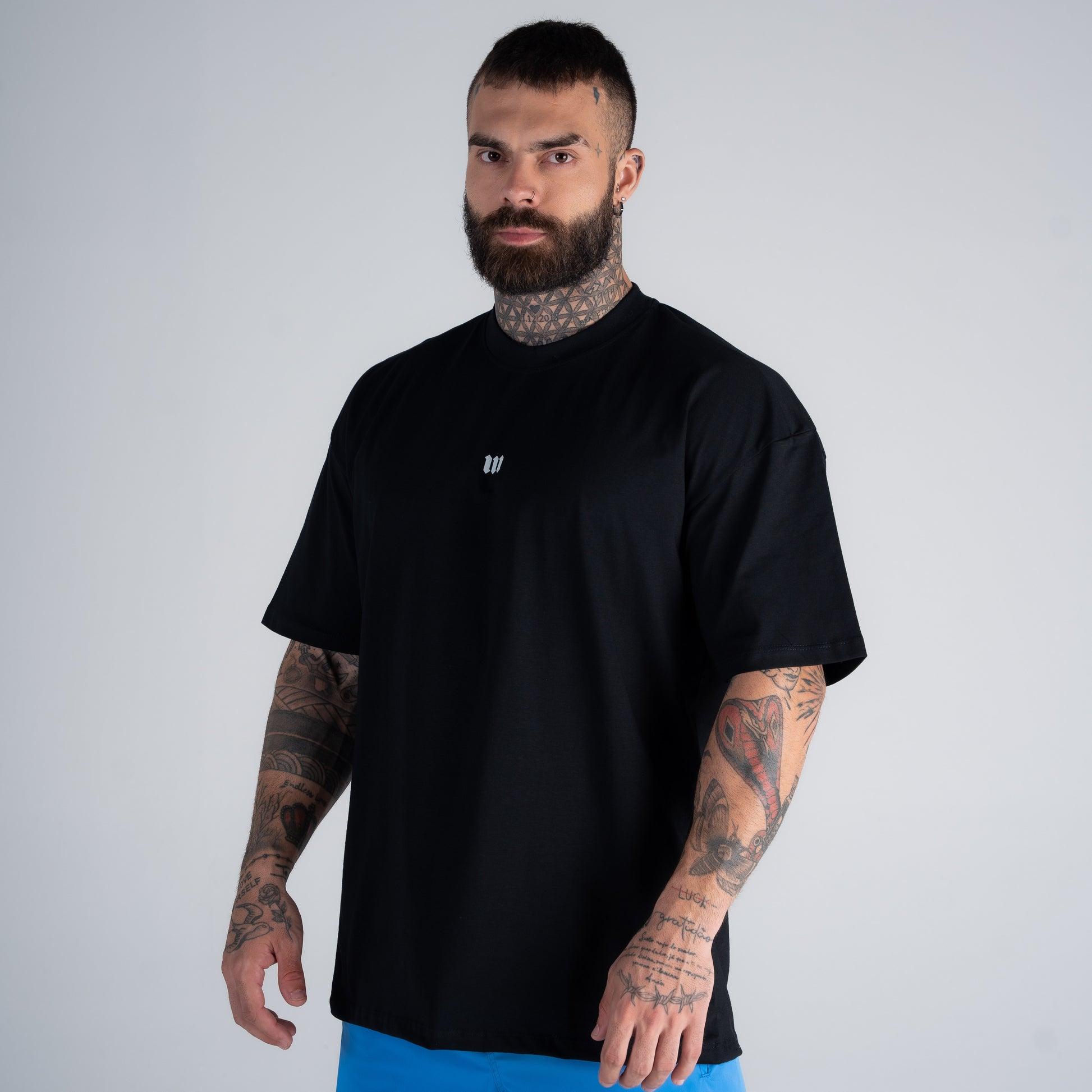 Camiseta Oversized Mith Nation White Training Club Preto