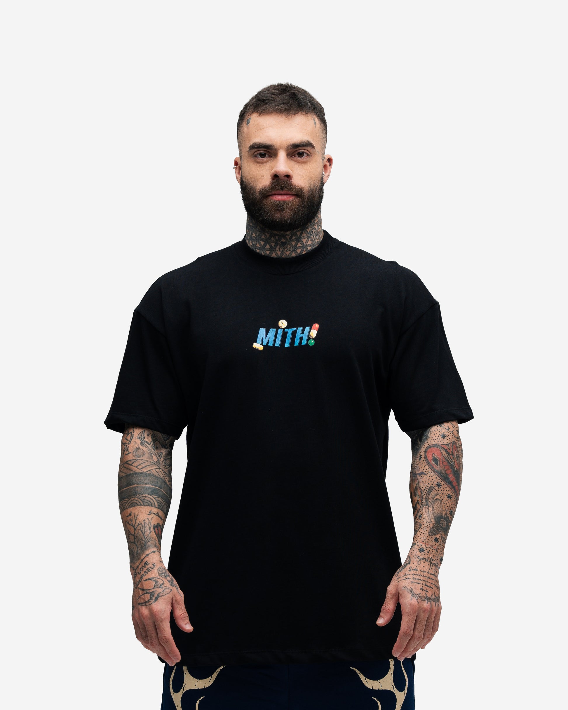 Camiseta Oversized Mith Comam Frutas Kit Preto