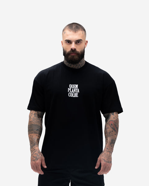 Camiseta <strong>Oversized Treino</strong> Mith Quem Planta Colhe Preto