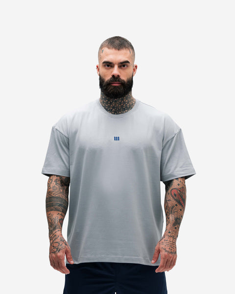 Camiseta Oversized Treino Cinza Mith Nation Doodle Grid