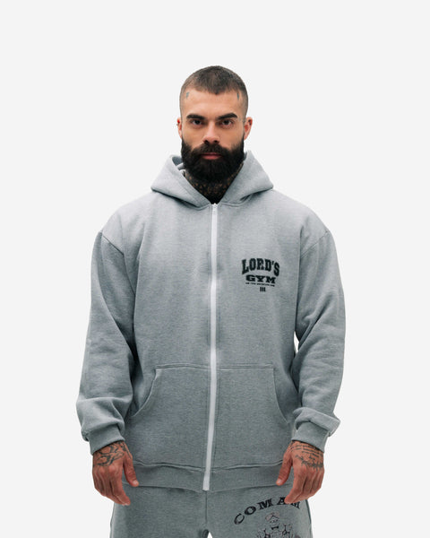 Jaqueta de Moletom Oversized Mescla Cinza Lord's Gym