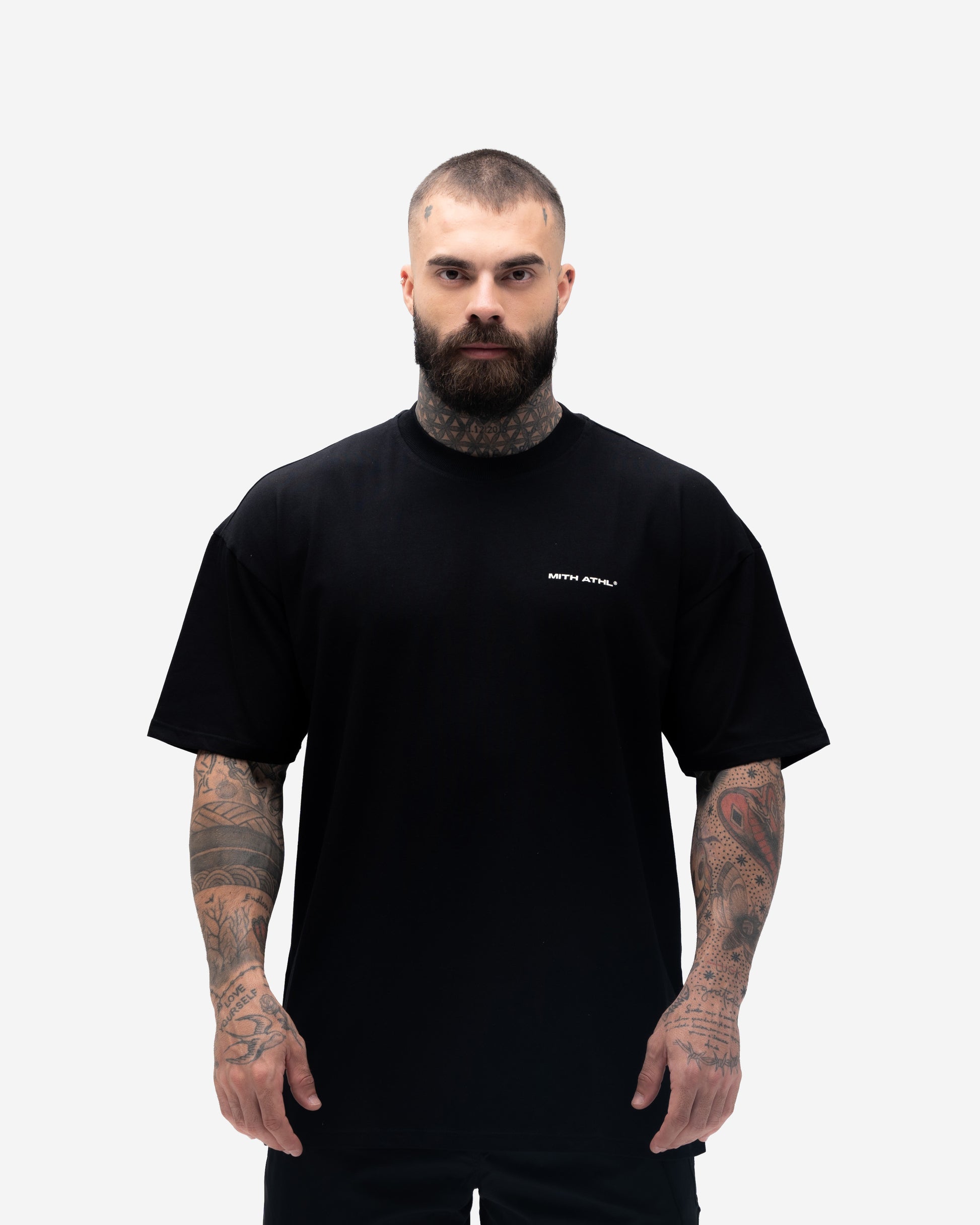 Camiseta Oversized Athl Doodle Preto