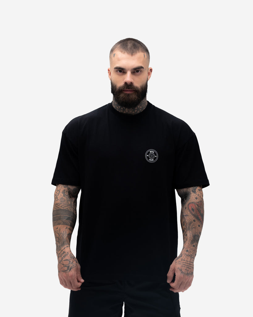 Camiseta <strong>Oversized Treino</strong> Mith Era Isso ou Psicólogo Preto