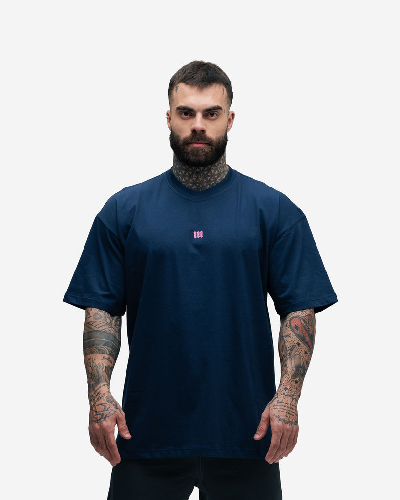 Camiseta Oversized Mith Nation Scribble Marinho