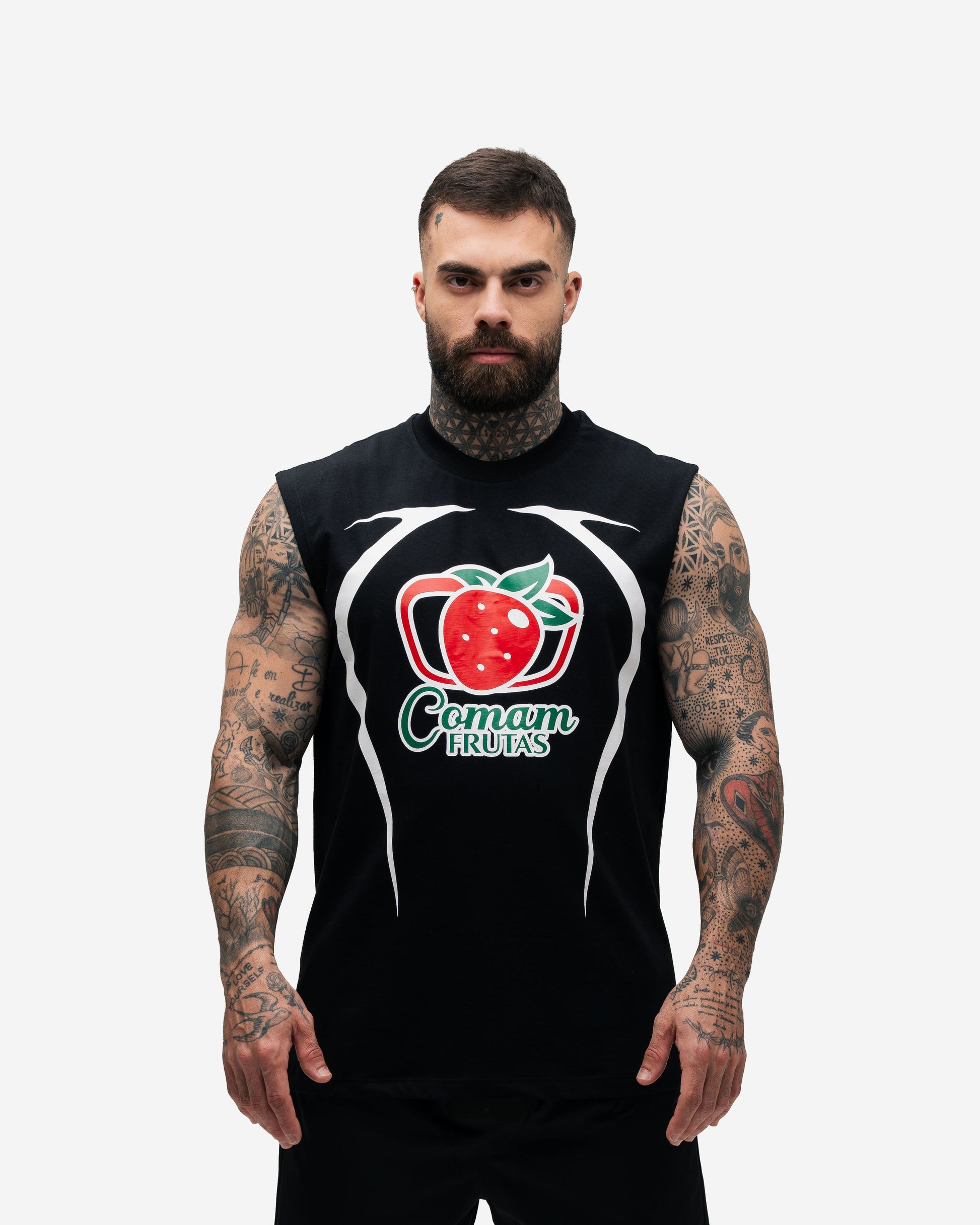 Regata Drop Shoulder Mith Comam Frutas Brasil 10 Preto