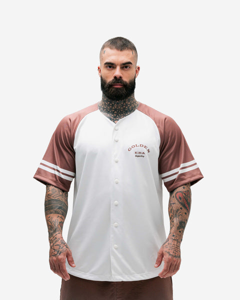 Camiseta Jersey Off White e Bordo Golden Era