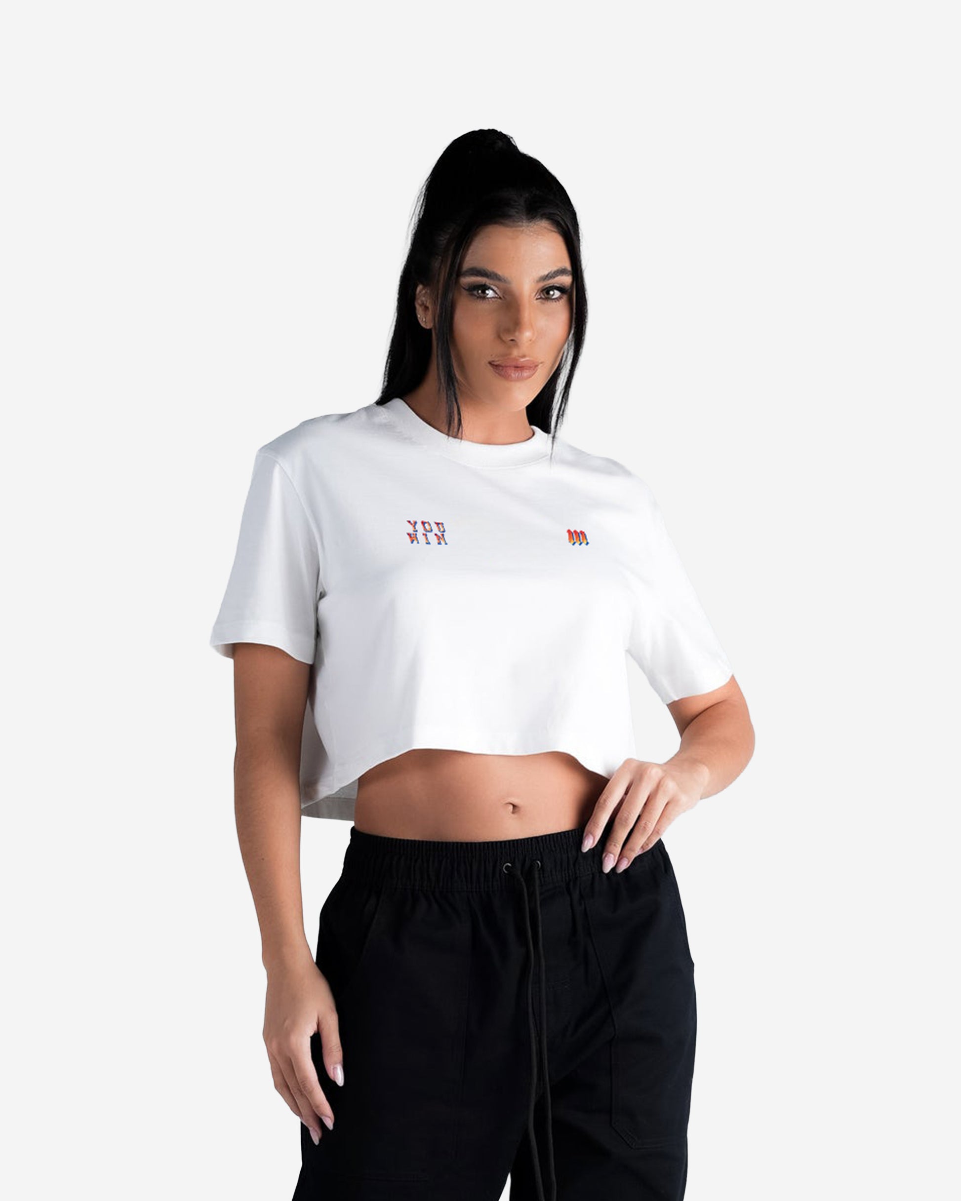 Cropped Feminino Mith Street Fighter You Win Off White