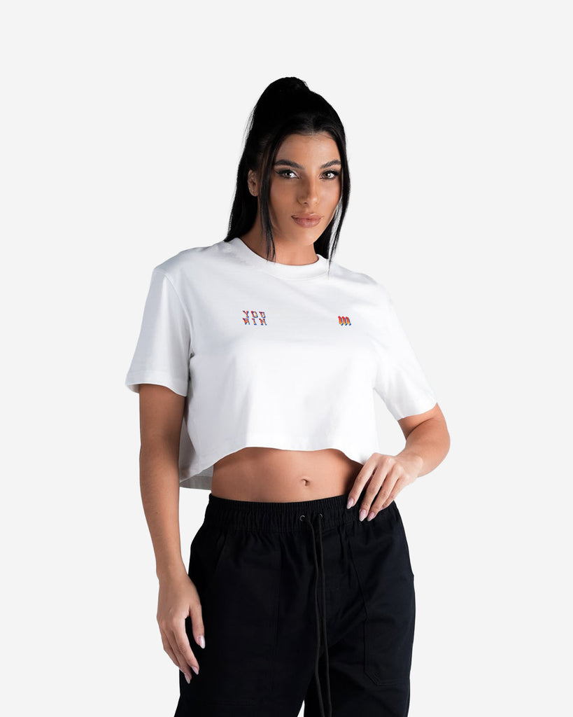 Cropped Feminino Mith Street Fighter You Win Off White