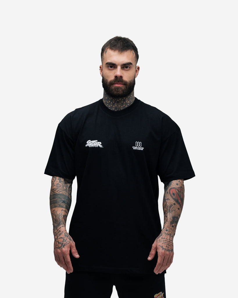 Camiseta Oversized Street Fighter Chun Li Ft Cammy Preto