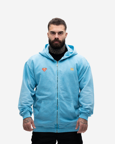 Jaqueta de <strong>Moletom Jateada </strong>Mith X Superman Azul