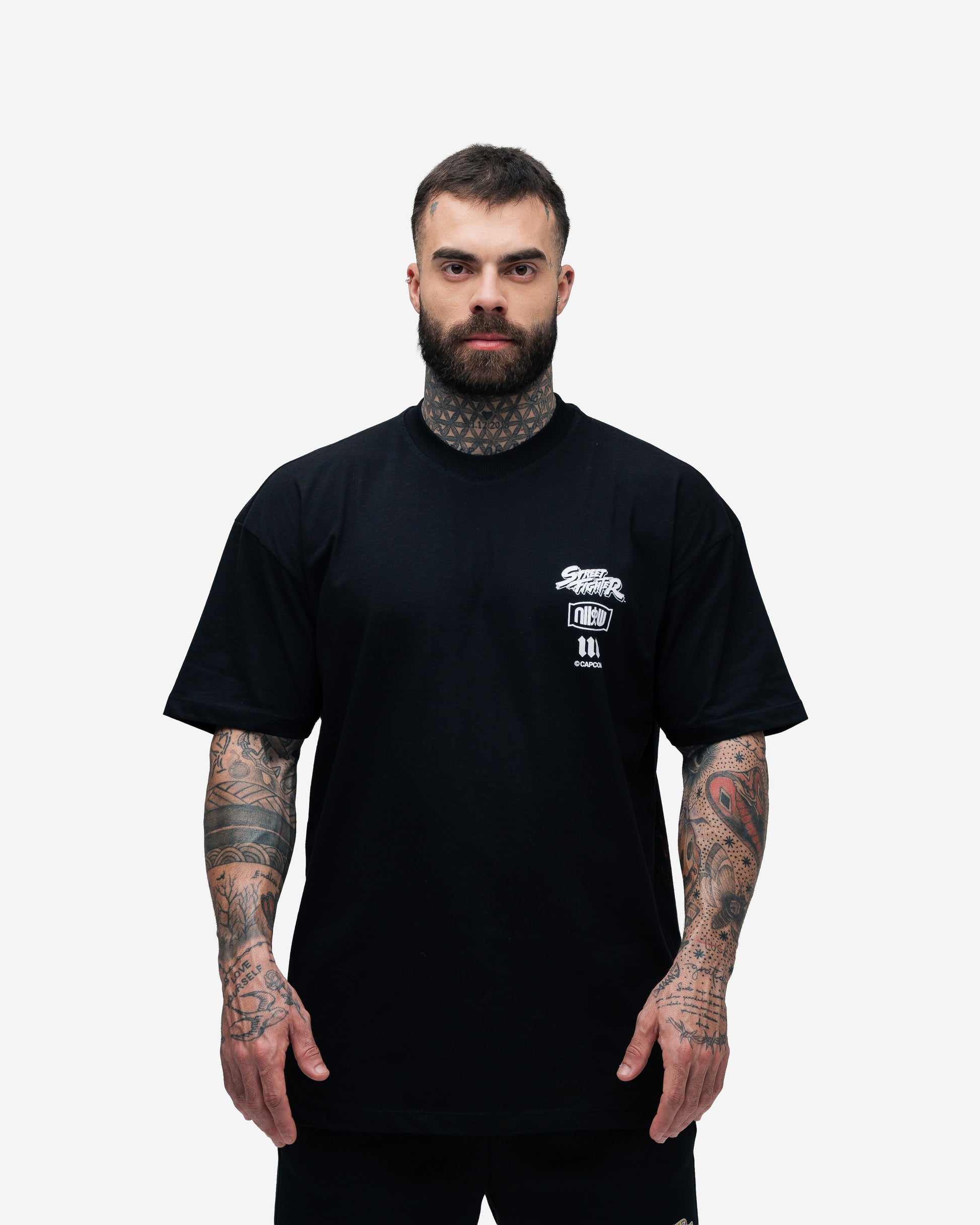 Camiseta Oversized Mith Street Fighter Ryu Face Preto