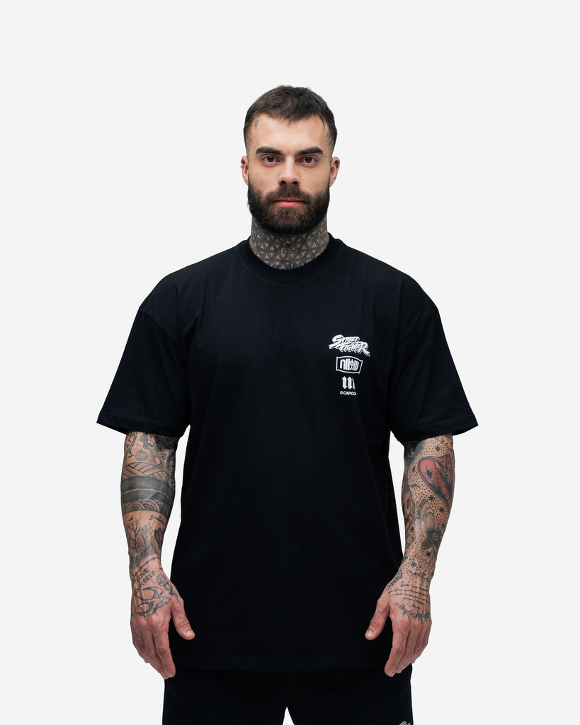 Camiseta Oversized Mith Street Fighter Ryu Face Preto
