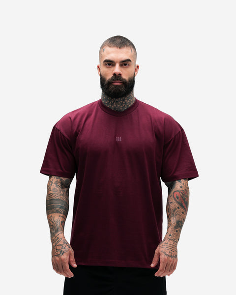 Camiseta Oversized Heavy Bordo Mith Nation Logo
