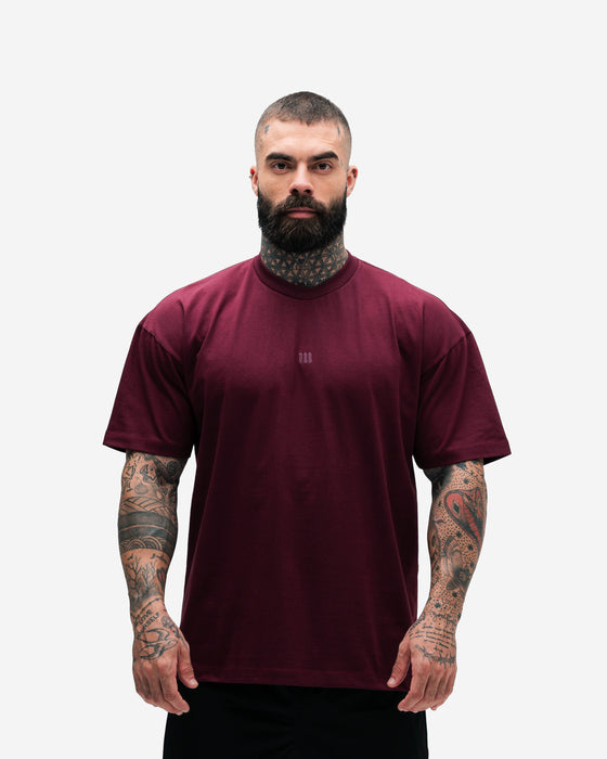 Camiseta Oversized Heavy Bordo Mith Nation Logo