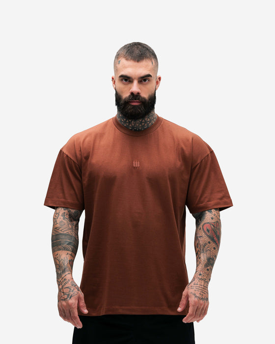 Camiseta Oversized Heavy Marrom Mith Nation Logo