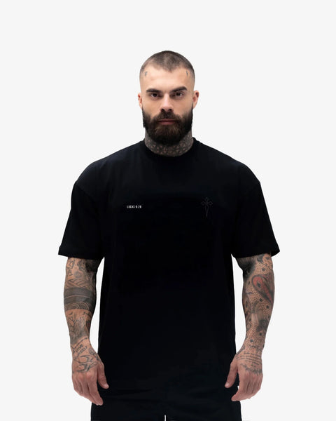 Camiseta Oversized Treino Preto Quem Fala Mal de Mim