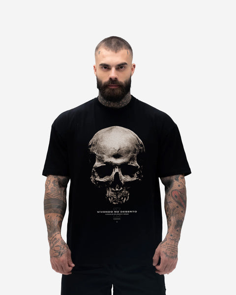 Camiseta Oversized Treino Preta Zanca Vivendo no Deserto