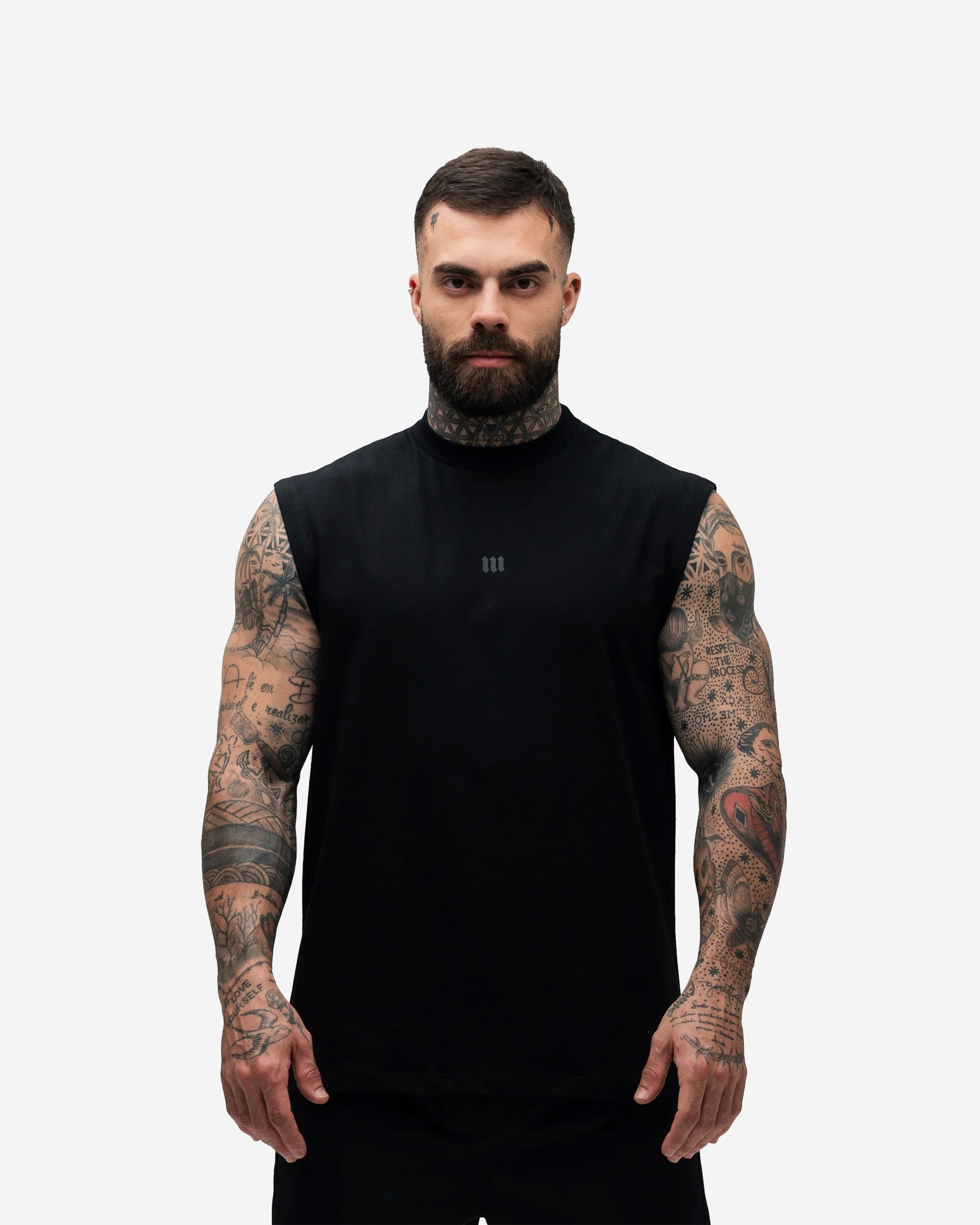 Regata Drop Shoulder Sleveless Preta Mith Nation Training Dept.