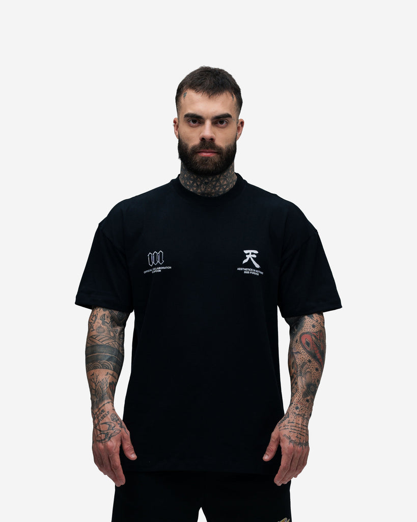 Camiseta Oversized Estonada Street Fighter Akuma Preto