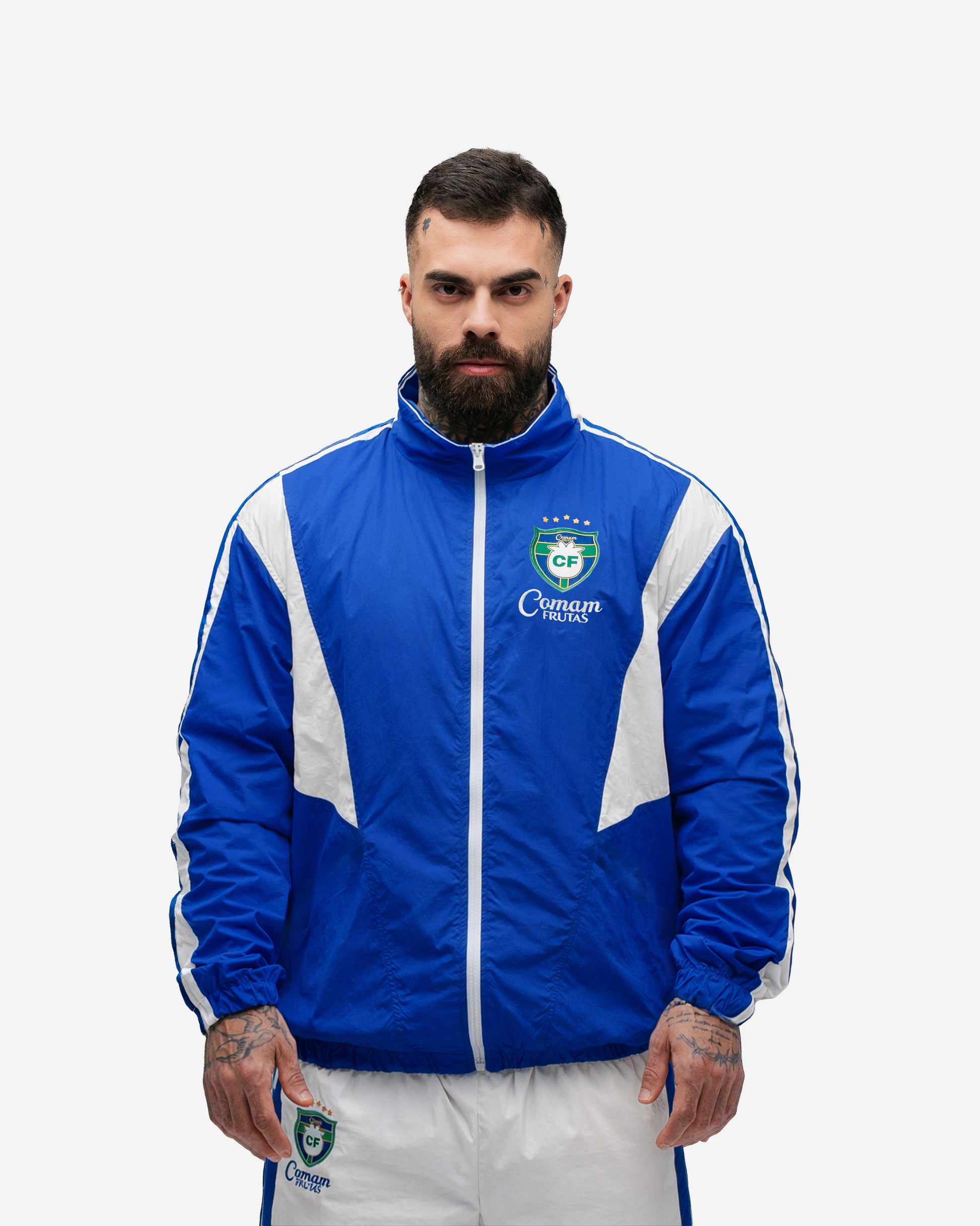 Jaqueta Corta Vento Tactel Mith Comam Frutas Brasil Azul