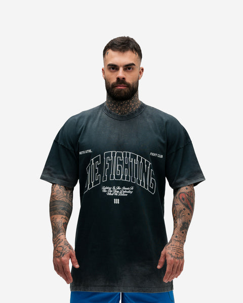 Camiseta Oversized Estonada Mith Athl Die Fighting Chumbo