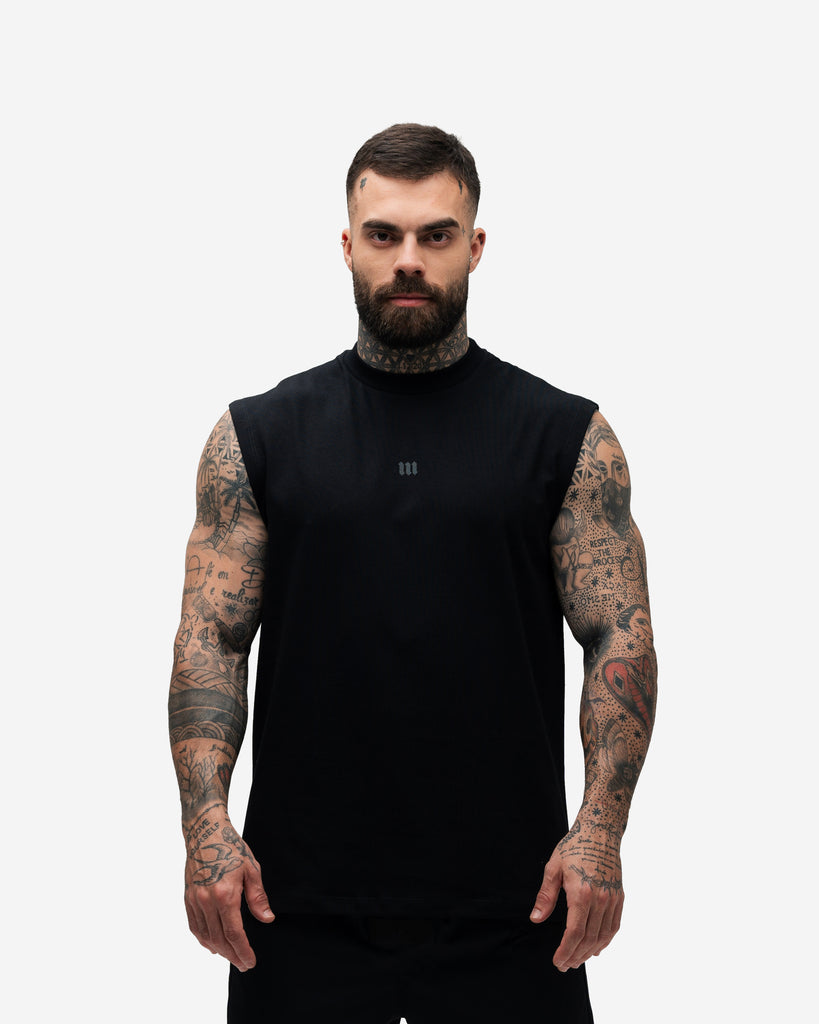 Regata Drop Shoulder Sleveless Trainning Dept. Preto