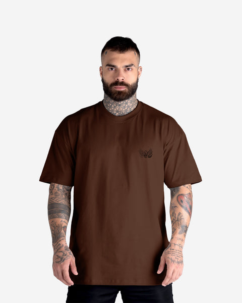 Camiseta Oversized Treino Marrom Mith Nation Aesthetics Forever