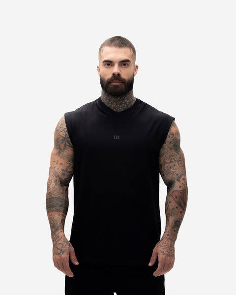 Regata <strong>Drop Shoulder Treino</strong> Preto Mith Nation  Doodle Grid