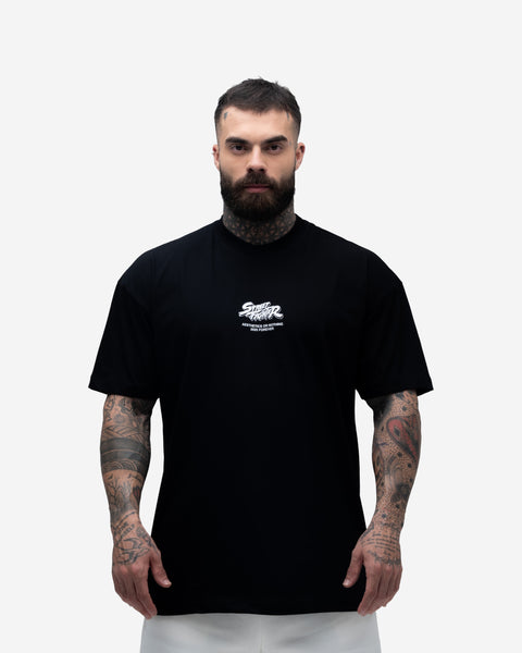 Camiseta Oversized Mith Street Fighter Ryu Blue Preto