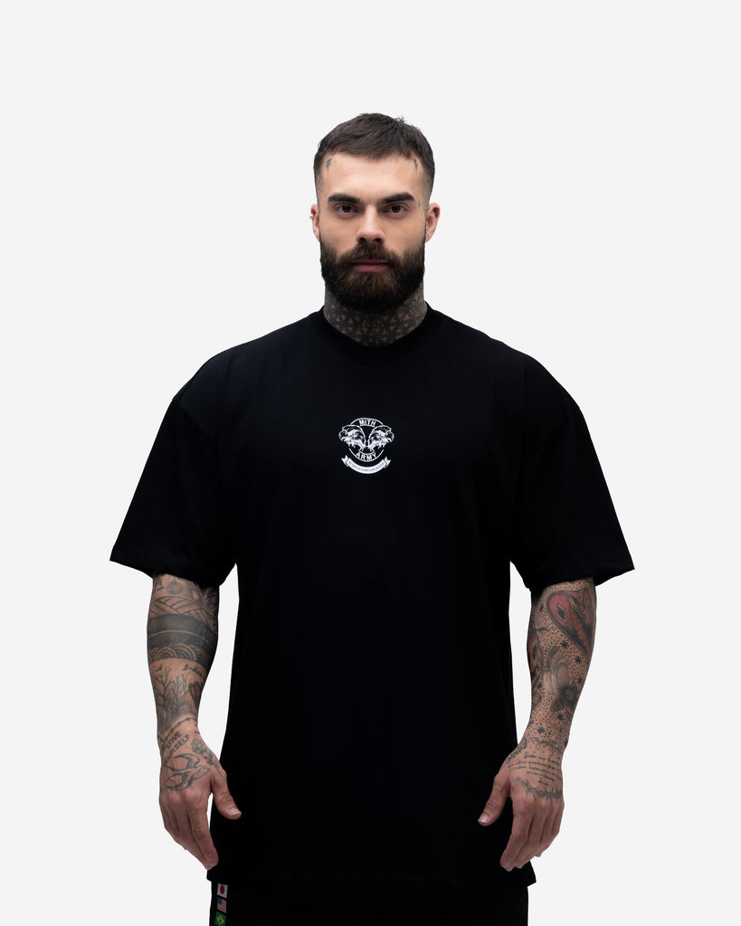 Camiseta Oversized Mith Street Fighter Army Guile Preto
