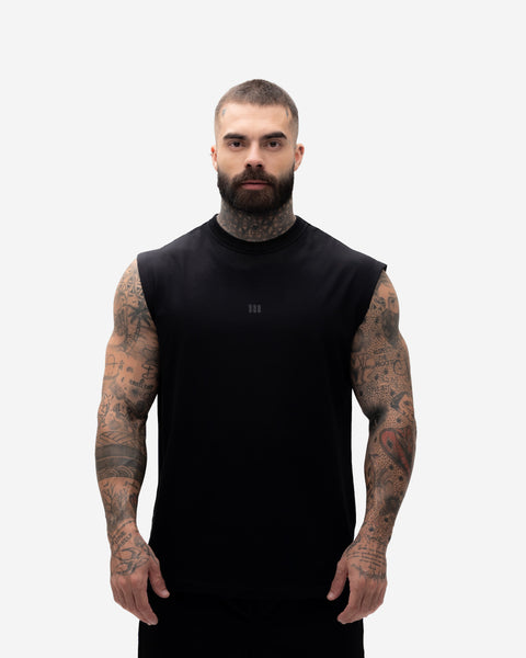 Regata Drop Shoulder Treino Preto Mith Nation  Doodle Grid