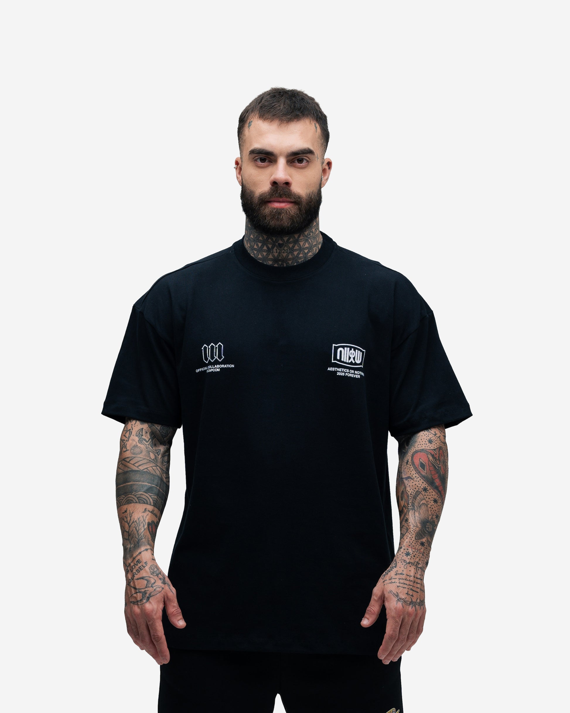 Camiseta Oversized Street Fighter Ryu Preto