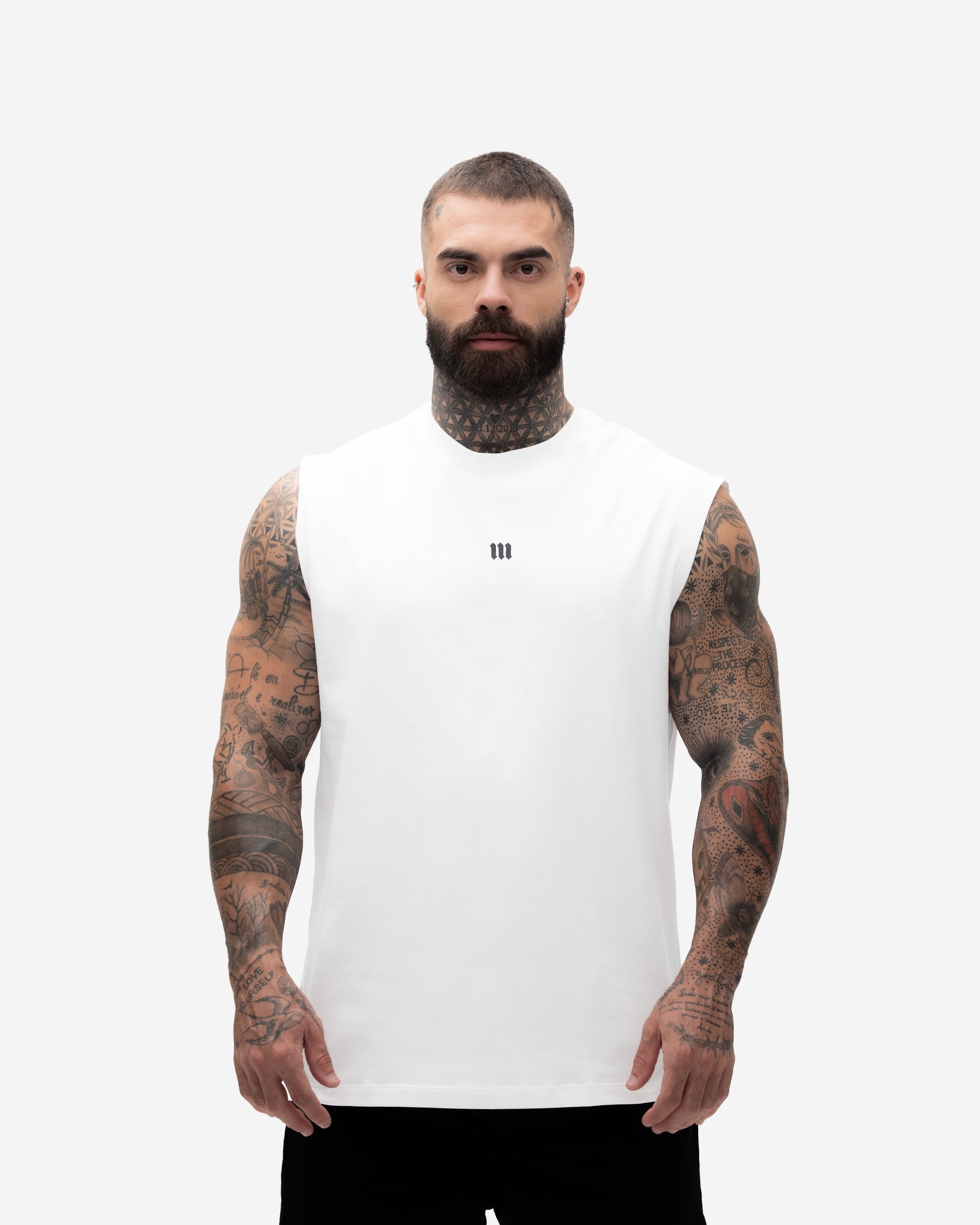Regata Drop Shoulder Treino Off White Mith Nation Doodle Grid
