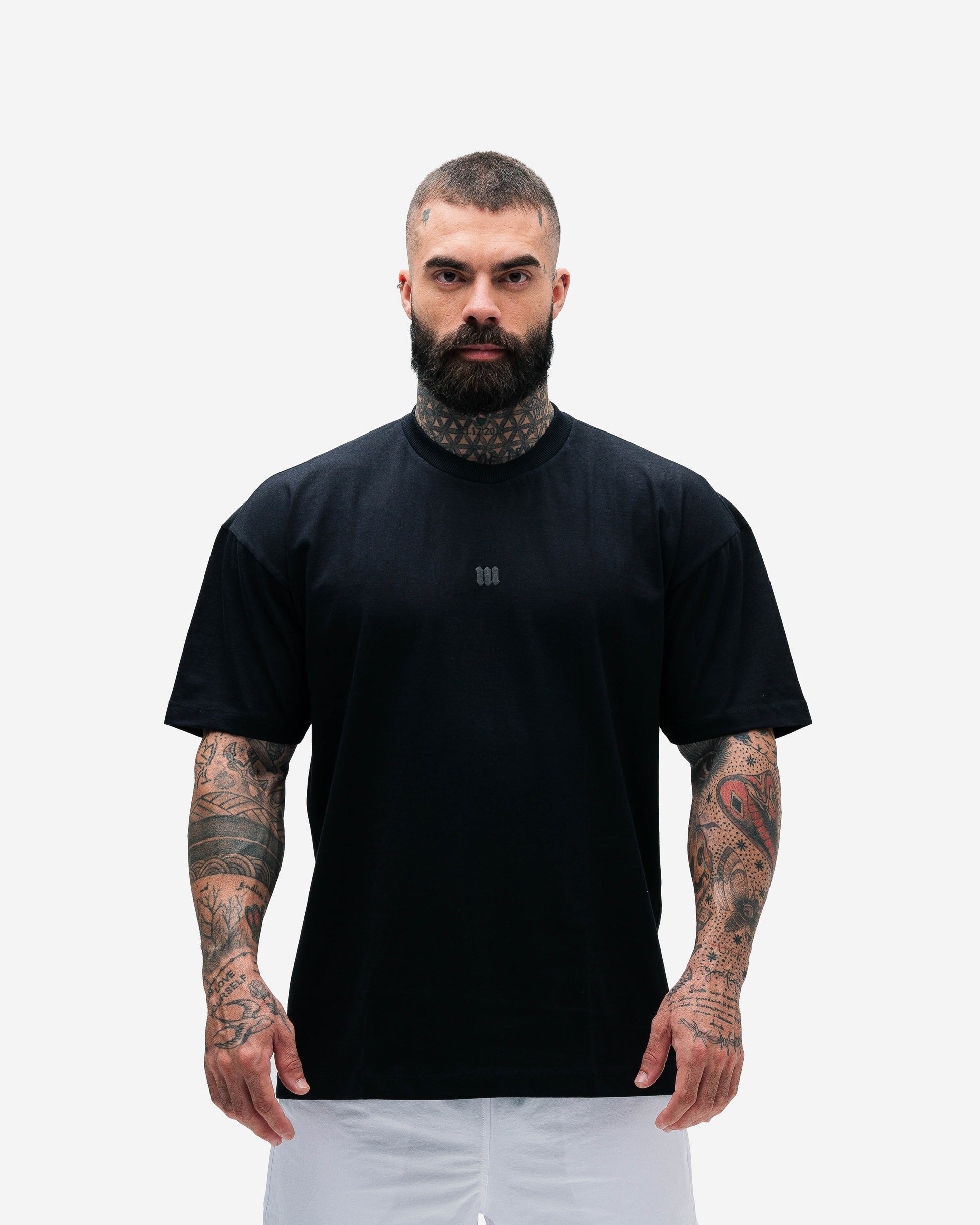 Camiseta Oversized Heavy Preto Mith Nation Logo