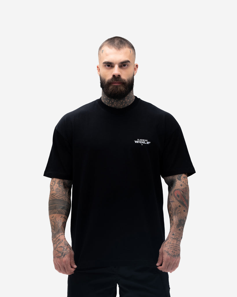 Camiseta <strong>Oversized Treino</strong> Mith Lobo Solitário Preto